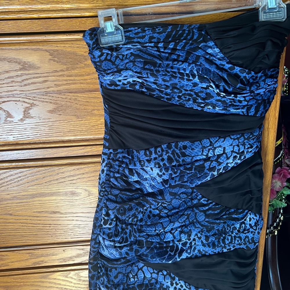 Windsor Black and Purple/Blue Strapless Bodycon Dress for Cocktail